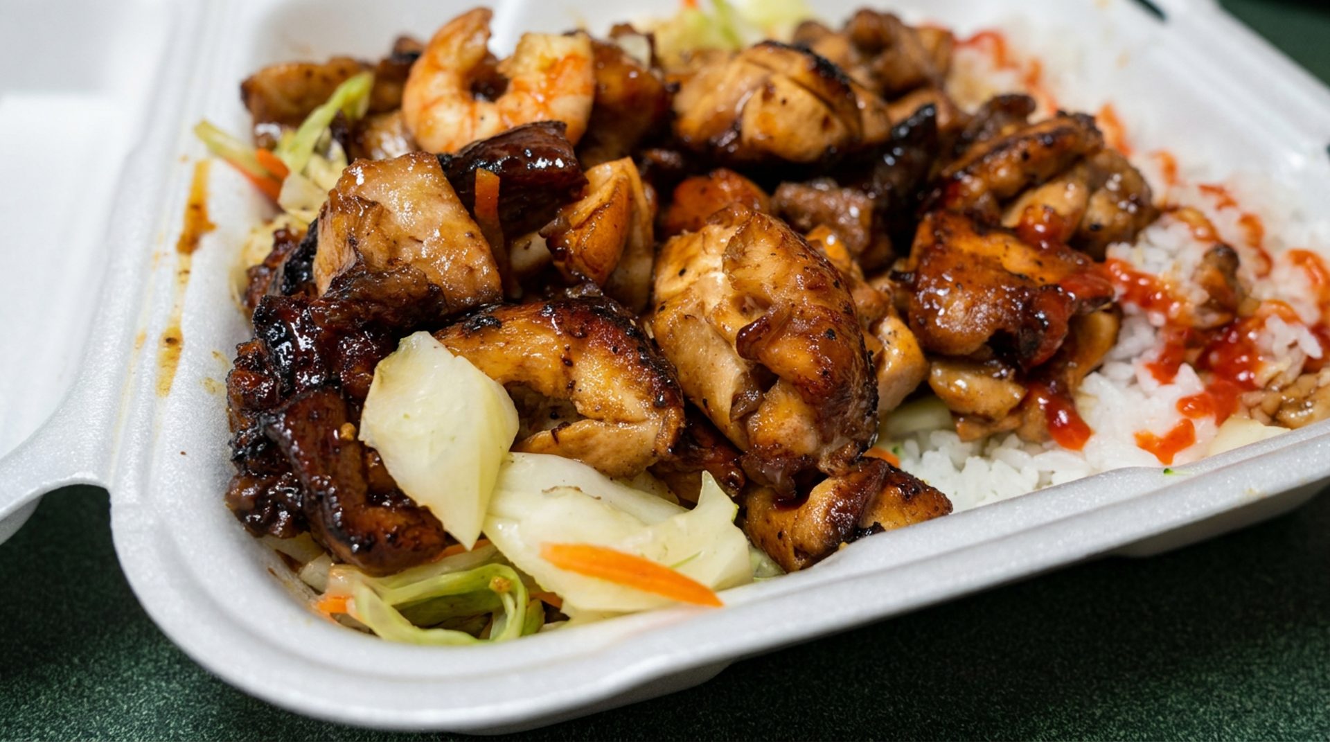 Chicken and shrimp plate